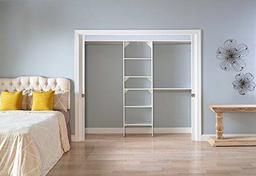 Closet Organizer with Shelves, 25-Inch-Pure White