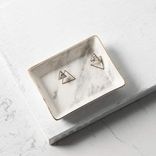 Marble Ceramic Jewelry Tray Ring Dish Holder