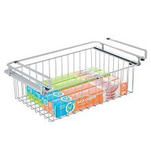 mDesign Hanging Baskets, Sliding Under Shelf Hanging Wire Storage