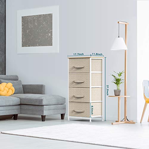 4 Drawer Fabric Dresser Storage Tower