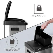Step Trash Can 8.5 Gallons Stainless Steel Triple