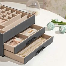 SONGMICS Jewelry Box with Glass Lid
