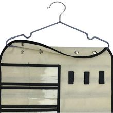 Hanging Jewelry Organizer with Double-Sided Pockets & Hooks – Perfect for Jewelry Storage