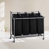 Rolling Wheels Olive Laundry Sorter Cart