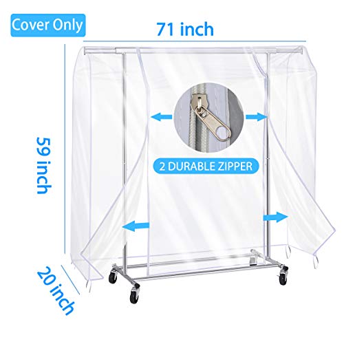 SIWUTIAO Garment Rack Cover,6Ft Transparent PEVA