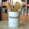 Large White Utensil Holder Kitchen Utensil Crock