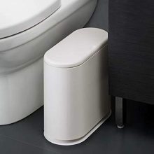 10 Liter White Modern Wastebasket Thin Trash Can