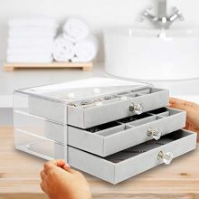 Box with 3 Drawers Jewelry Case