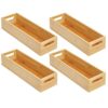 Slim Bamboo Kitchen Cabinet & Fridge Drawer Organizer Tray