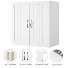White Wall-Mounted Bathroom Medicine Cabinet - Stylish Storage Solution with Adjustable Shelf
