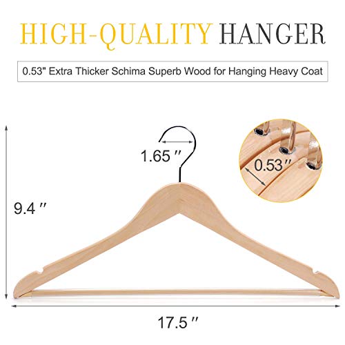 TOPIA HANGER Extra Strong Wooden Suit Hangers