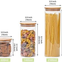 Stackable Kitchen Canisters Set Storage Jars Containers with Airtight Bambooa