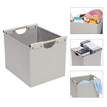 HOONEX Large Foldable Cube Storage Bins, Linen Fabric
