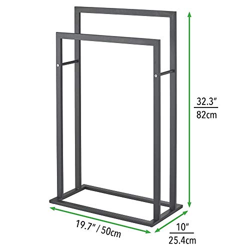 mDesign Tall Modern Metal Freestanding Towel Rack Holder