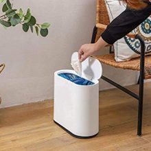 KLGO 10 Liter Slim Plastic Trash Can with Lid