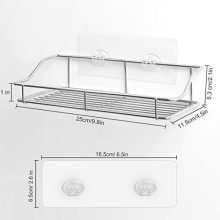 4-Pack Adhesive Shower Caddies – No Drilling, Stainless Steel Wall-Mounted Storage Organizers