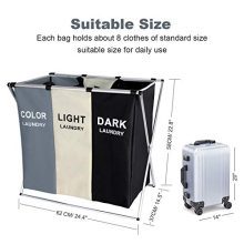 Hamper Sorter Basket Bin Foldable with Aluminum Frame