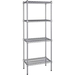 14 inch x 24 inch Chrome 4 Shelf Kit with 64 inch Posts.