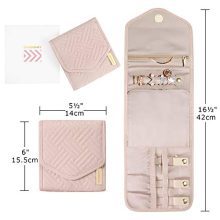 Compact Jewelry Organizer Case for Travel – Foldable Jewelry Roll for Rings, Necklaces & Earrings