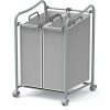 2-Bag Heavy Duty Rolling Laundry Sorter Cart