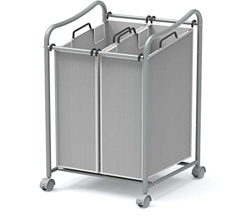 2-Bag Heavy Duty Rolling Laundry Sorter Cart