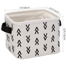 Foldable Mini Square New Black and White Theme Natural Linen