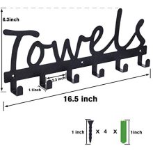 Black Sandblasted Wall Mounted 6 Hook Door Hooks