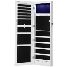 SONGMICS 47.2" H Full Screen Mirrored Jewelry Cabinet Armoire
