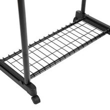 Adjustable Rolling Garment Rack with Bottom Shelf