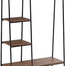 IRIS USA Metal Garment Rack with Wood Shelves