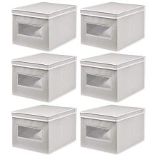 mDesign Soft Stackable Fabric Closet Storage Organizer