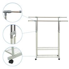HOME BI Adjustable Garment Rack with 2 Tier