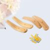 4 Pieces Wooden Coat Hooks Wall-Mounted Natural Wood