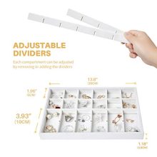 utop Stackable Velvet Jewelry Trays Organizer