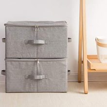Folding Storage Box with Zip Lid and Handles