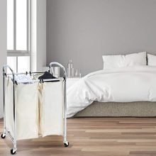 Classics Mobile 2 Compact Laundry Hamper Sorter Bag Cart