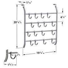 Lynk Over Door or Wall Mount 16 Hook Rack Shirt