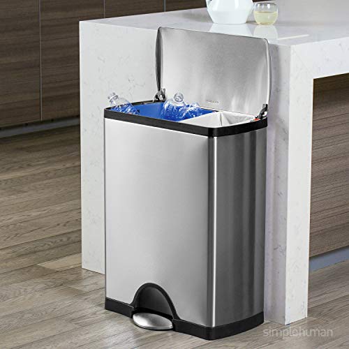 Dual Compartment Recycling Kitchen Step Trash Can