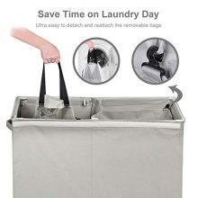 Double Laundry Hamper with Lid and Removable Laundry Bags
