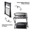 Tangkula Luggage Rack (Set of 2), Folding Metal Suitcase