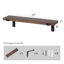 Mkono Wood Floating Shelves Rustic Modern Wall Mounted Storage