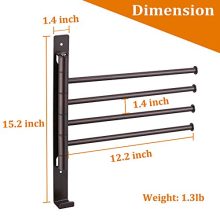Bronze Mounted Swivel Towel Bar Holder with Hooks