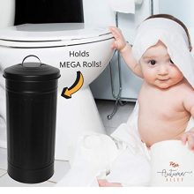 Autumn Alley Black Toilet Paper Reserve Holder Canister with Lid