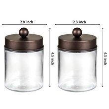 Apothecary Jars Bathroom Storage Organizer - Cute Qtip Dispenser Holder