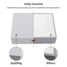 Stylifing Clear Lid Velvet, 24 Grid Jewelry Tray