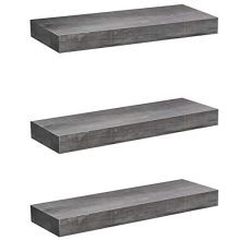 Sorbus Floating Shelf Set — Rustic Wood Hanging Rectangle Wall Shelves