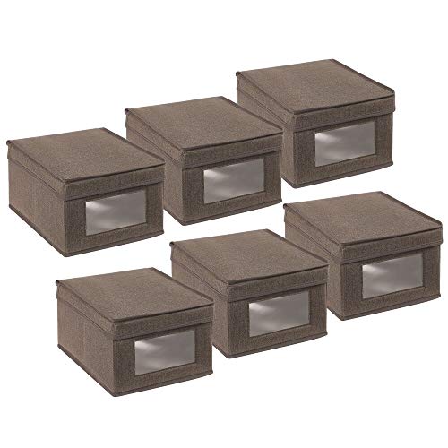 mDesign Soft Fabric Stackable Closet Storage Organizer Box