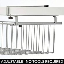 mDesign Hanging Baskets, Sliding Under Shelf Hanging Wire Storage