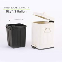Bathroom Trash Can with Lid, Small White Wastebasket