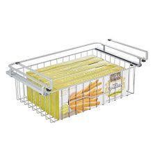 mDesign Hanging Baskets, Sliding Under Shelf Hanging Wire Storage